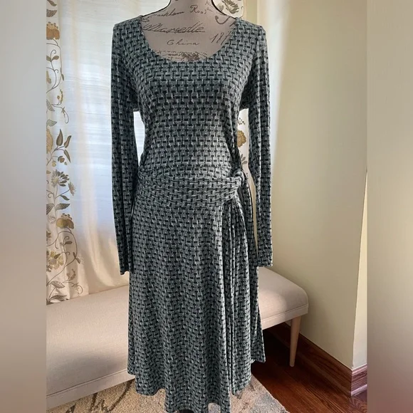Boden | Dresses | Boden Graygreen Patterned Dress | Poshmark
